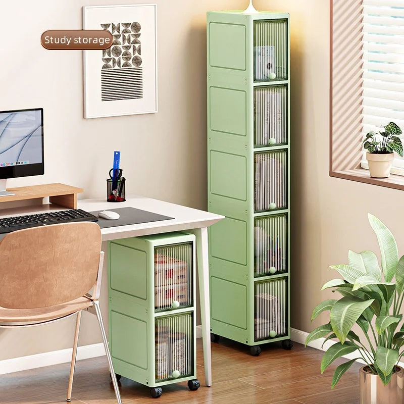 Rotating Flip Lid Narrow Storage Cabinet For Kitchen Bathroom