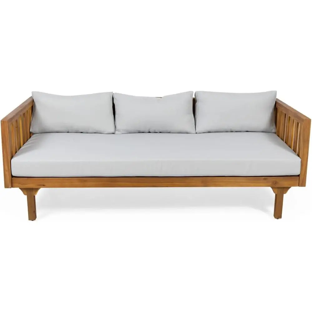 LuxeMerge Modern Acacia Wood Outdoor Daybed Sofa Set