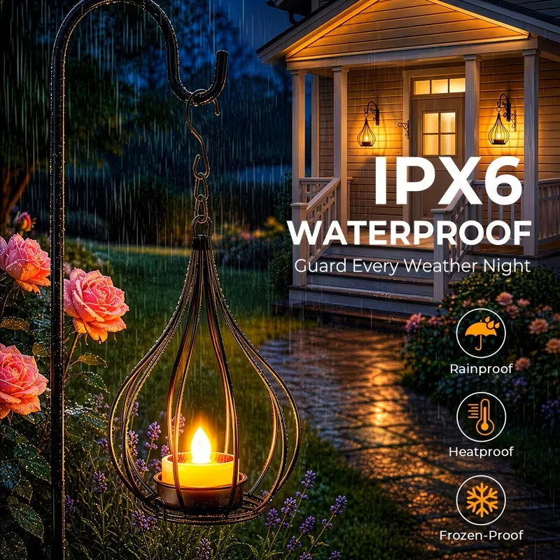 KPSTEK Waterproof Solar Lanterns Hanging LED Outdoor Garden Decor