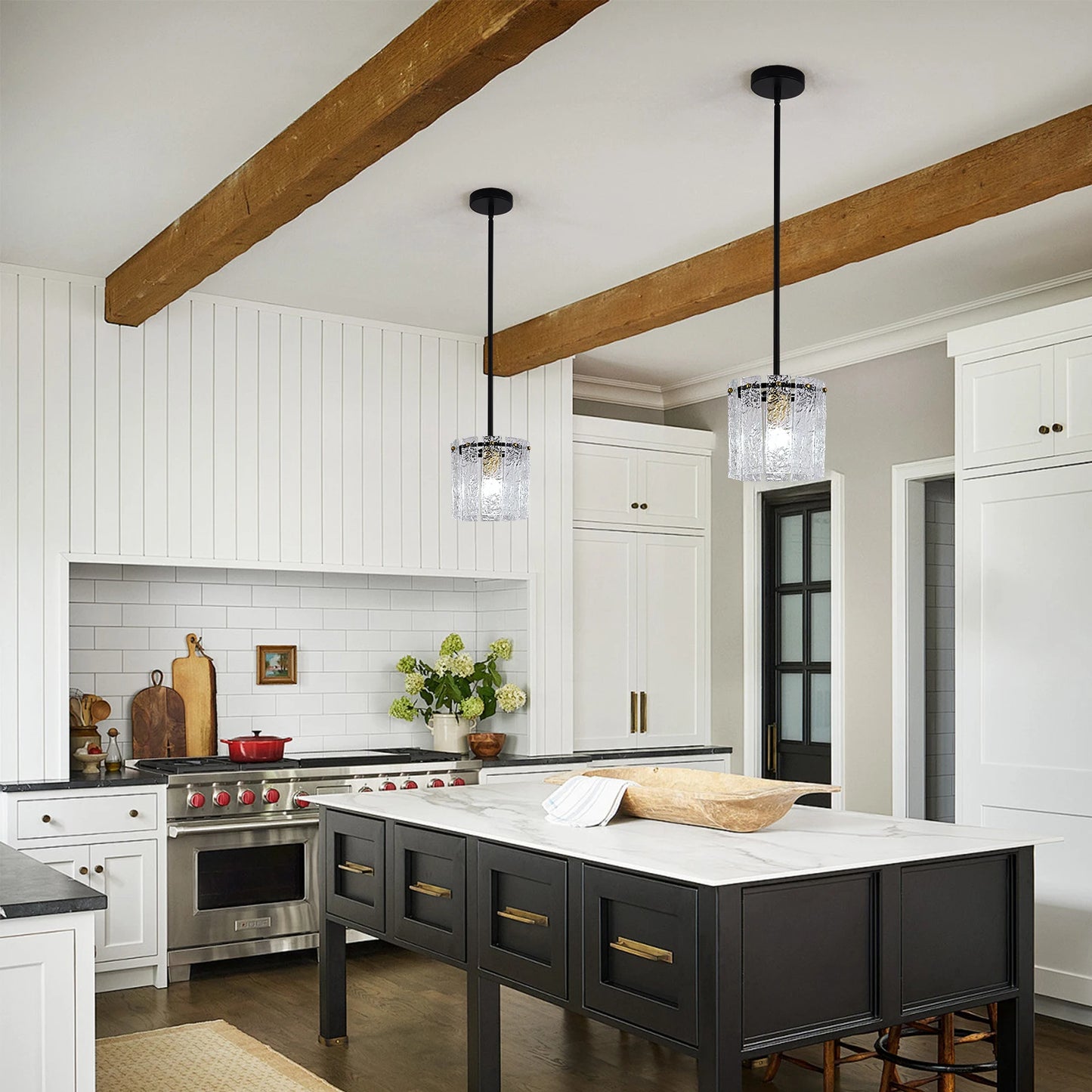 GreeLustr Crystal Glass Pendant Ceiling Lamp for Living Room