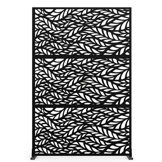 Hibest 3-Panel Freestanding Metal Privacy Screen Panel For Patio