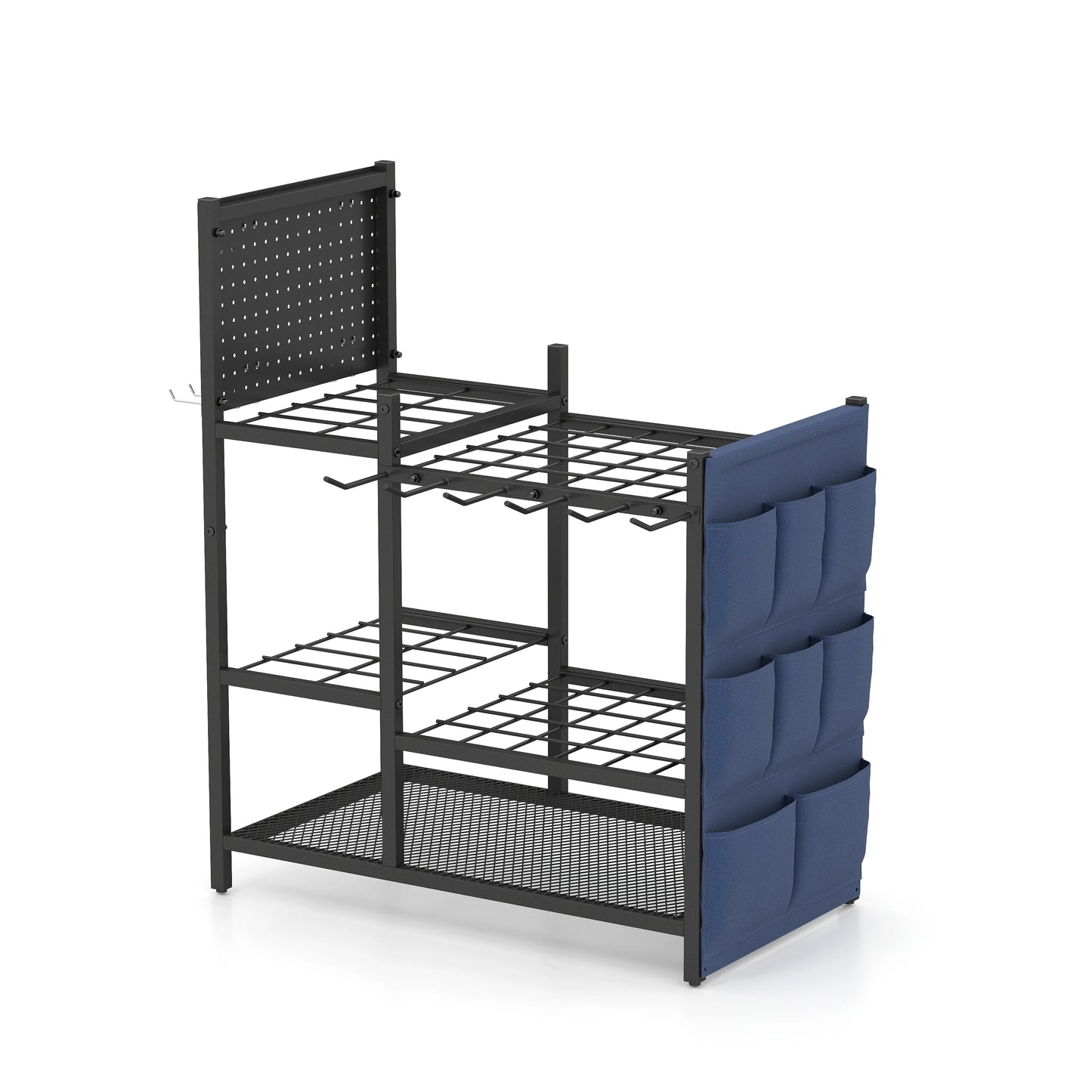 Heavy Duty Garden Tool Storage Rack Freestanding Long Handle Holder