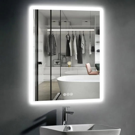 Borwart LED Wall Mounted Anti Fog Bathroom Vanity Mirror