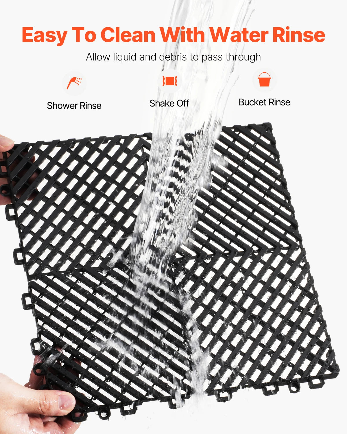 Interlocking Drainage Mat Non Slip PP Floor Tile Shower Mat