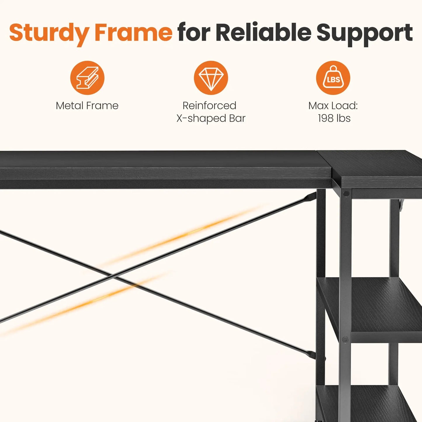 JHK L Shaped Desk for Home Office with Builtin Storage