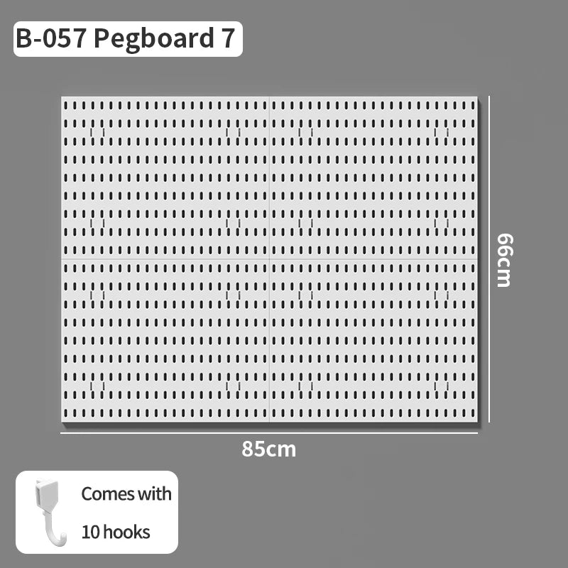 Wall Mounted Pegboard Organizer With Shelves For Desk Accessories