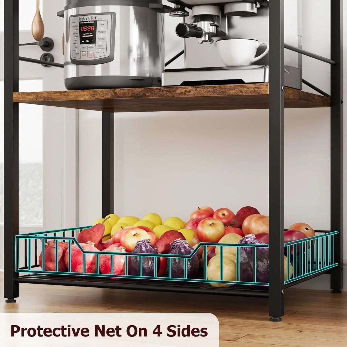 Kitchen Bakers Rack Microwave Stand Storage Organizer
