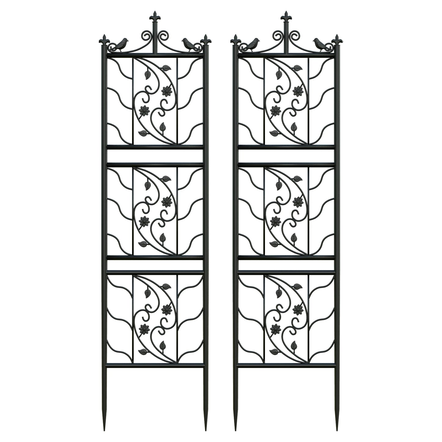 Wisfor Metal Garden Trellis 2 Pack For Outdoor Climbing Plants