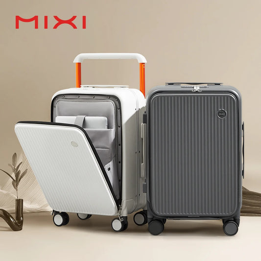 Mixi Front Laptop Pocket Suitcase Wide Handle Travel Luggage