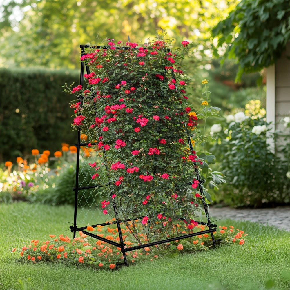 Wisfor A Shaped Metal Garden Trellis Arch Plant Support Netting