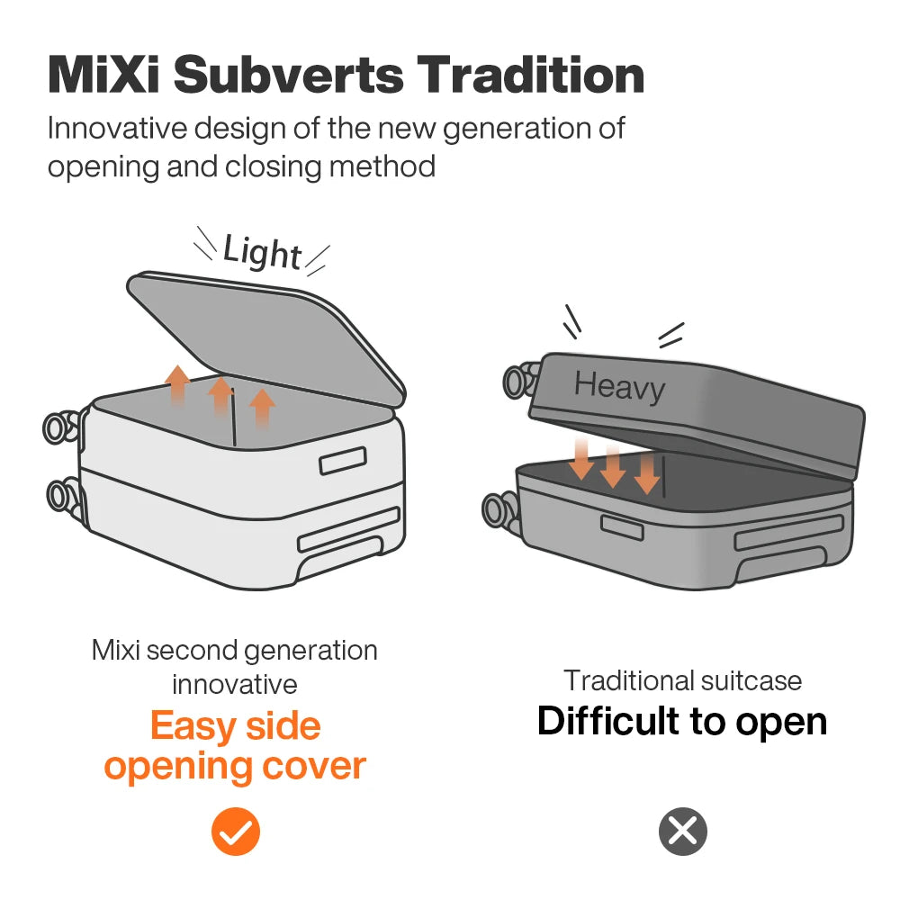 Mixi Aluminum Frame Front Opening Rolling Luggage M9291