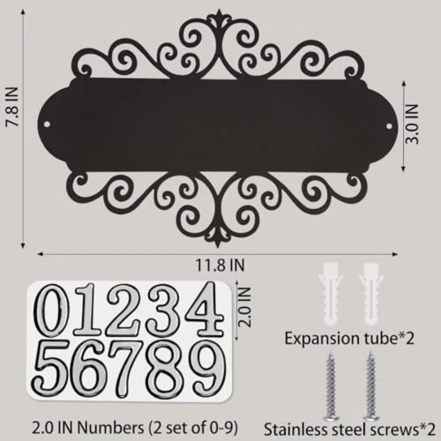 DIY Metal House Numbers Sign Outdoor Address Plaque Weatherproof