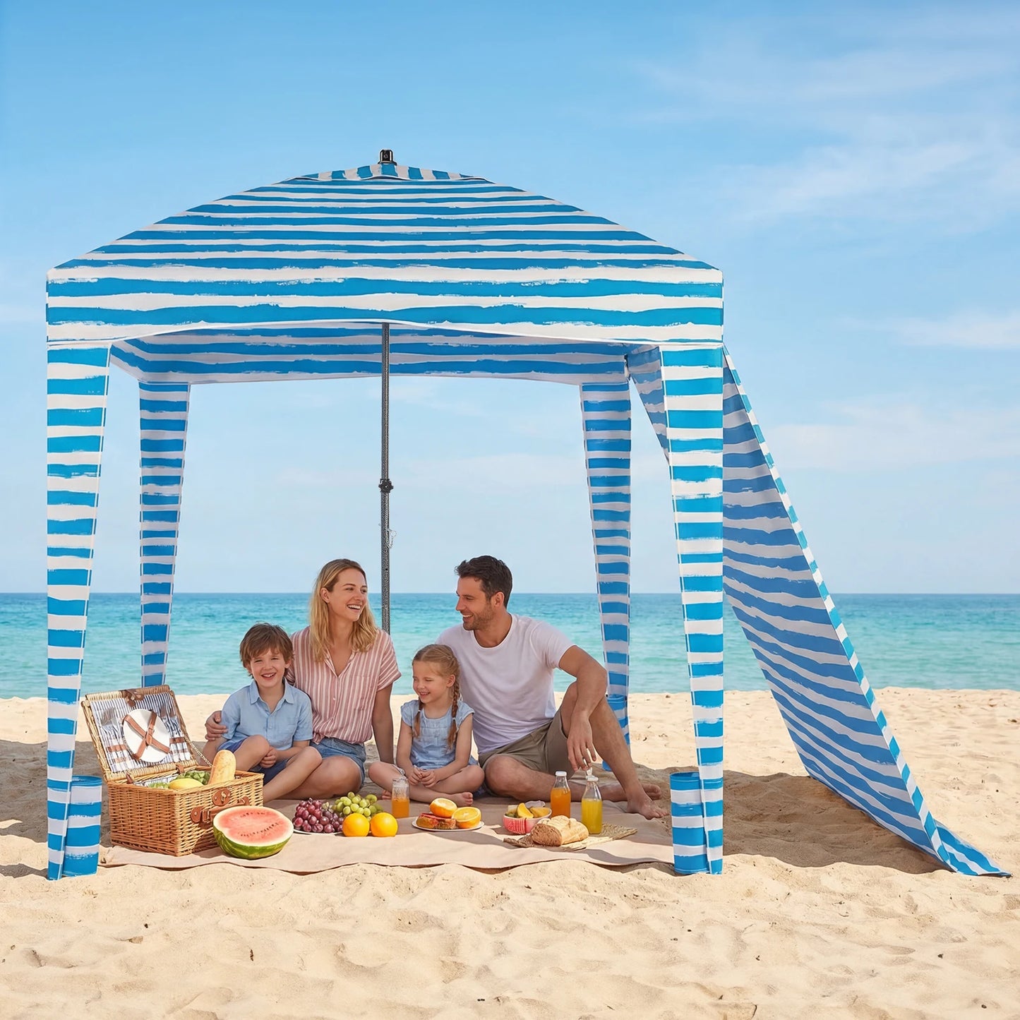 Beach Tent Sun Shelter Wind Resistant Side Wall UPF 50