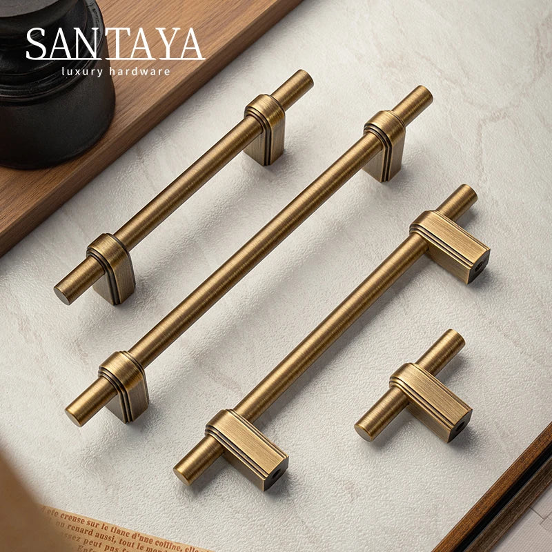 Santaya Solid Brass Cabinet Handles for Kitchen and Furniture
