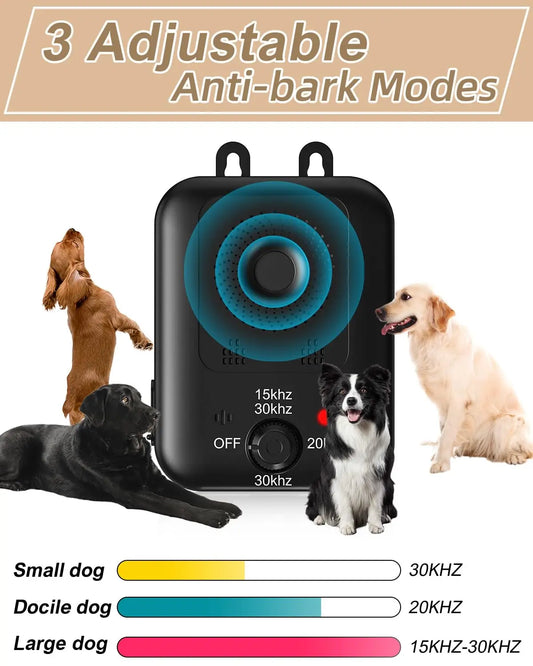 Automatic Ultrasonic Dog Bark Deterrent Rechargeable Indoor Outdoor Device