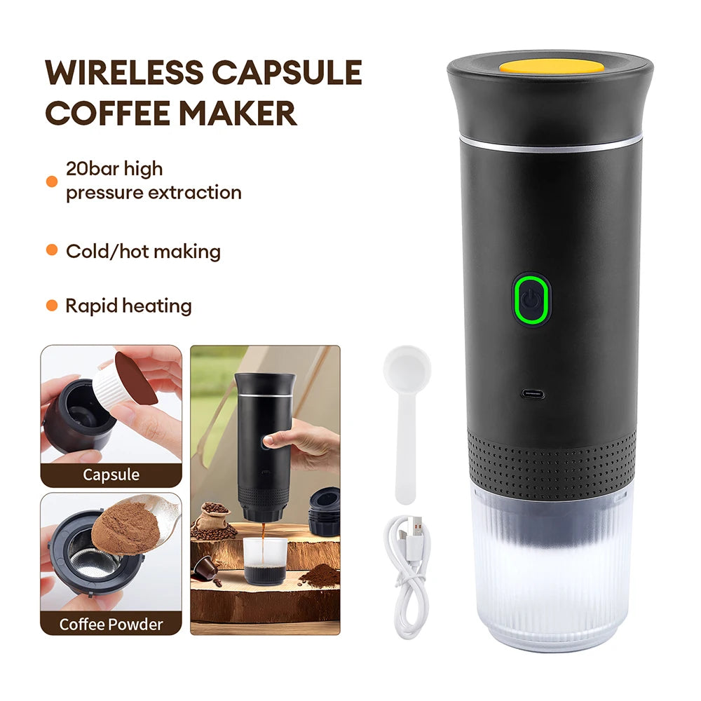 Obecilc Portable Wireless Espresso Coffee Maker 3 in 1