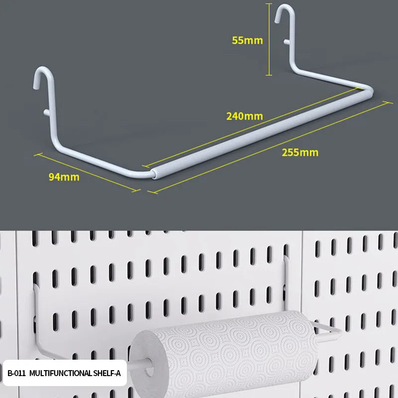 Wall Mounted Pegboard Organizer With Shelves For Desk Accessories