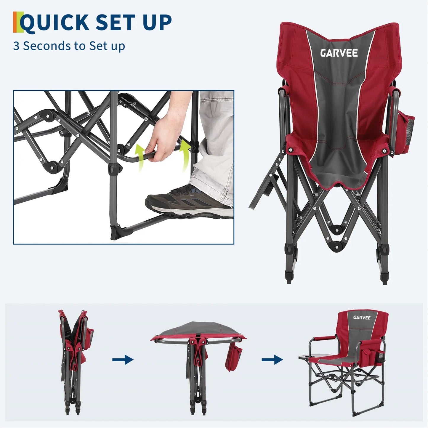 HiMISS Folding Directors Chair For Adults With Cup Holder