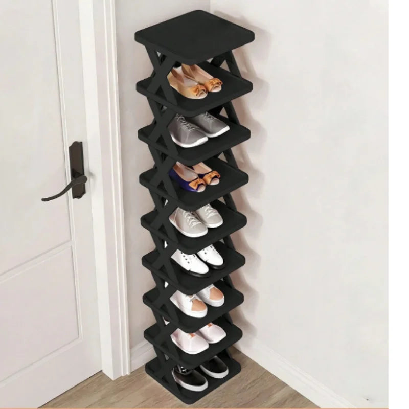 Multi Level Vertical Plastic Shoe Storage Organizer