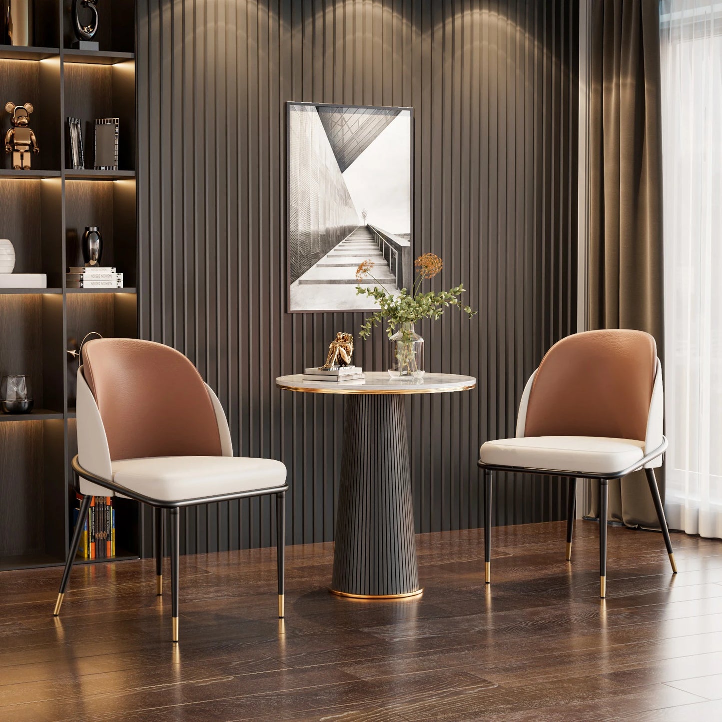 Faux Leather Dining Chairs Set Of 2 Upholstered Kitchen Chairs