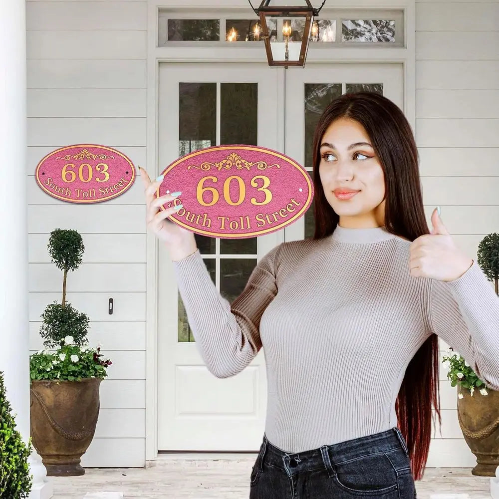 Hand Carved Metal House Number Sign Customized For Home And Yard