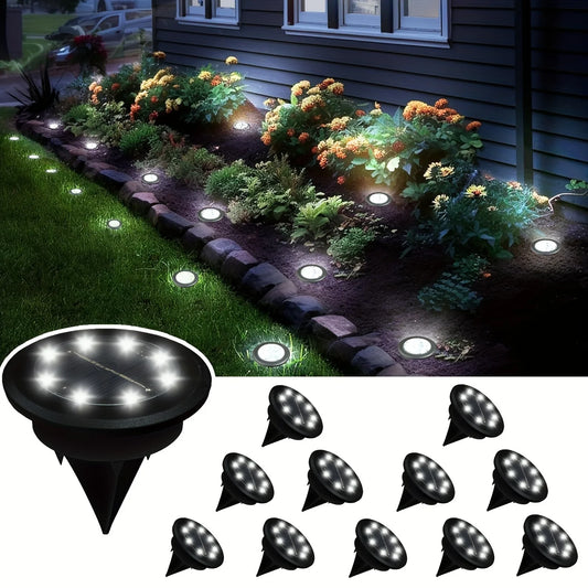 Solar Underground Landscape Lights 12-Piece Set for Path and Garden