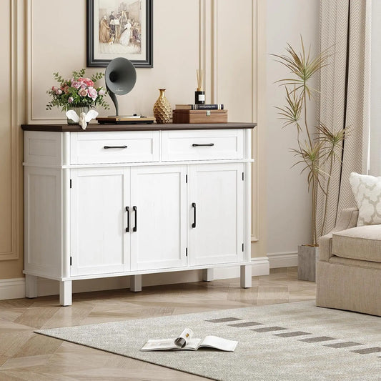 Onbrill Wood Buffet Cabinet With Three Doors And Two Drawers