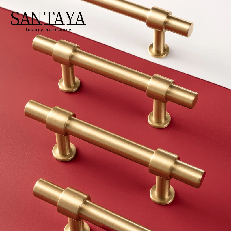 Santaya Modern Solid Brass Cabinet Pull Handle for Furniture