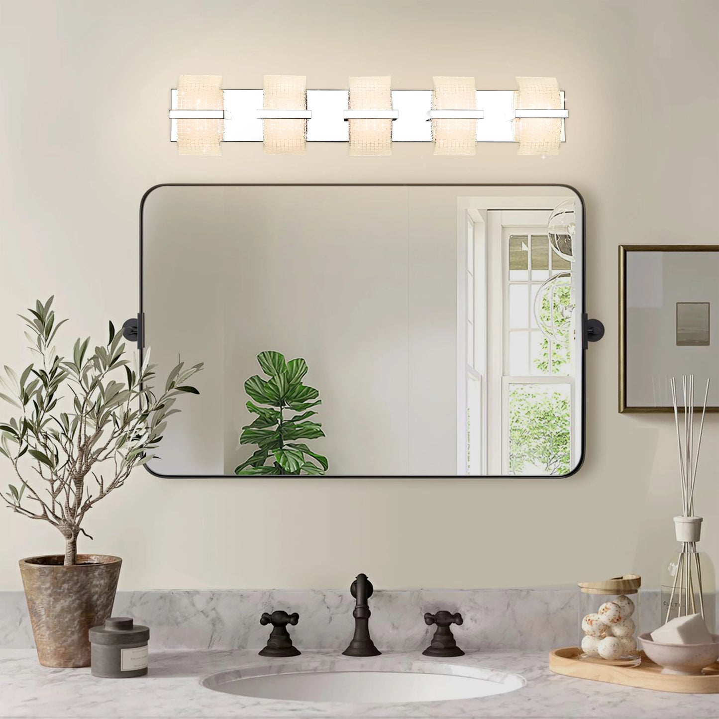 Modern Bathroom LED Wall Light Fixtures Over Mirror