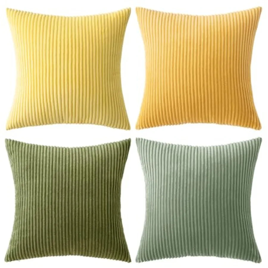 Modern Corduroy Farmhouse Throw Pillow Covers For Couch Decor