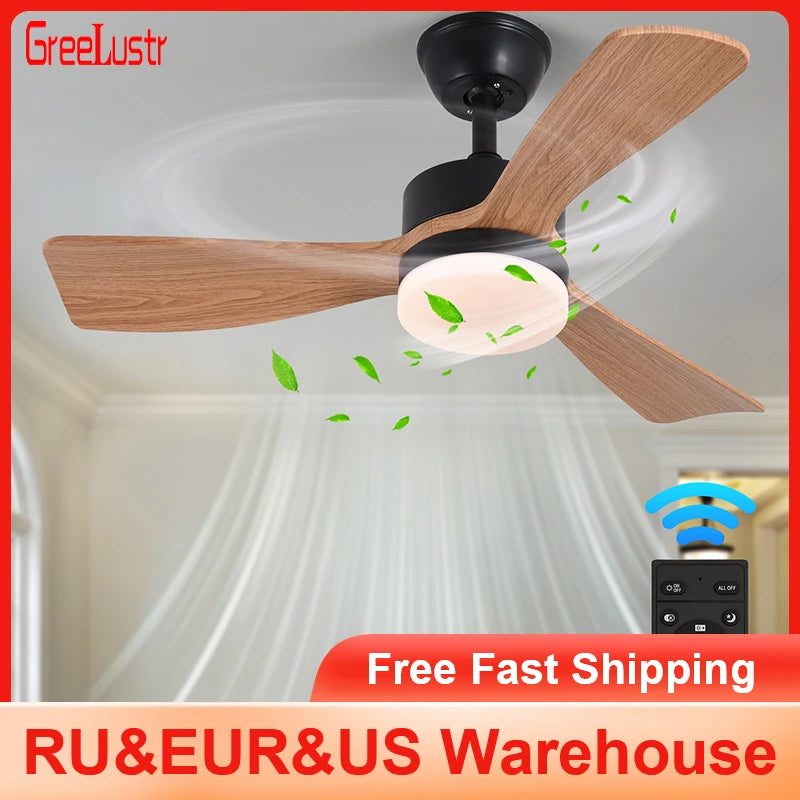 GreeLustr Ceiling Fan Lamp RGB LED Modern Dimming Pendant Light
