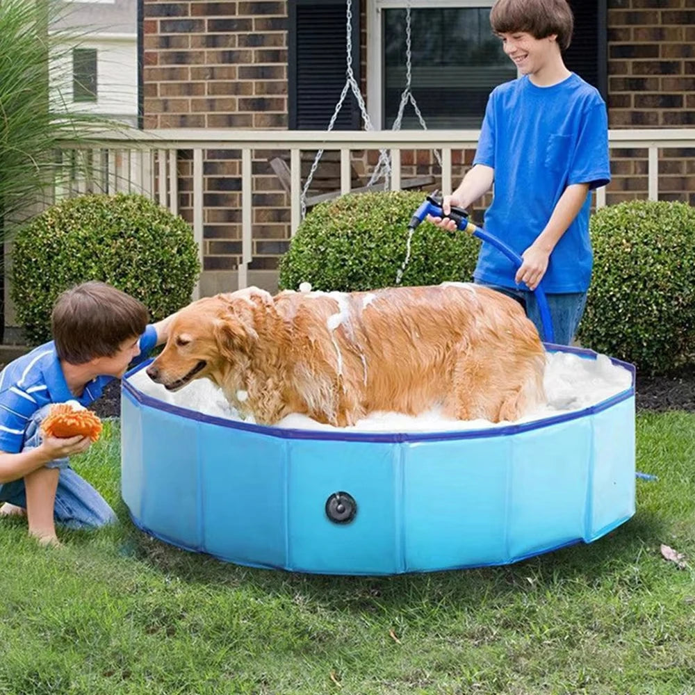 Foldable Dog Swimming Pool Portable Bath Tub For Large Dogs Waterproof