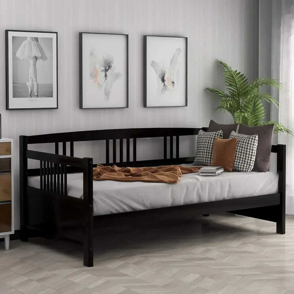 MeWood Daybed Platform Bed With Safety Rails And Slat Support