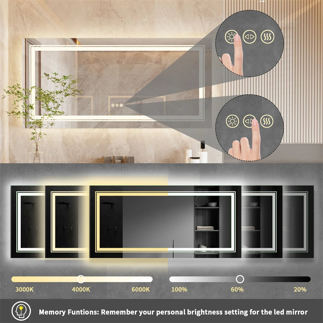 Luvodi Full Length Illuminated Mirror With Touch Sensor Control