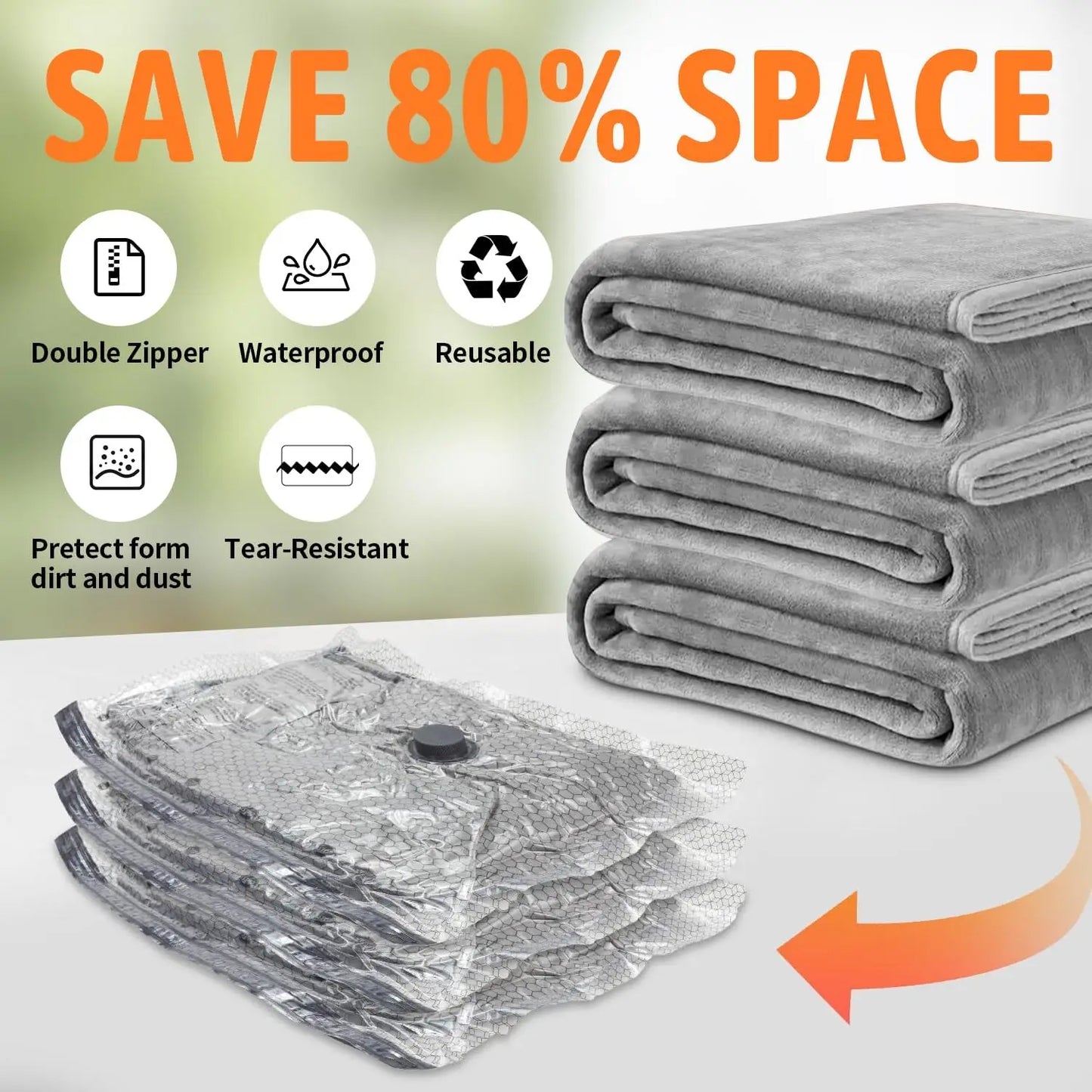 Vacuum Storage Bags With Electric Pump for Travel and Home