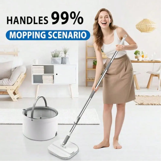 Spin Mop And Bucket Set Hands Free Self Cleaning Mop For Hardwood Floors