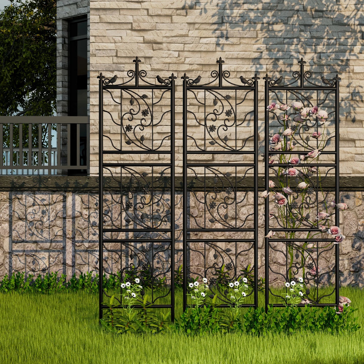 Wisfor Metal Garden Trellis 2 Pack For Outdoor Climbing Plants