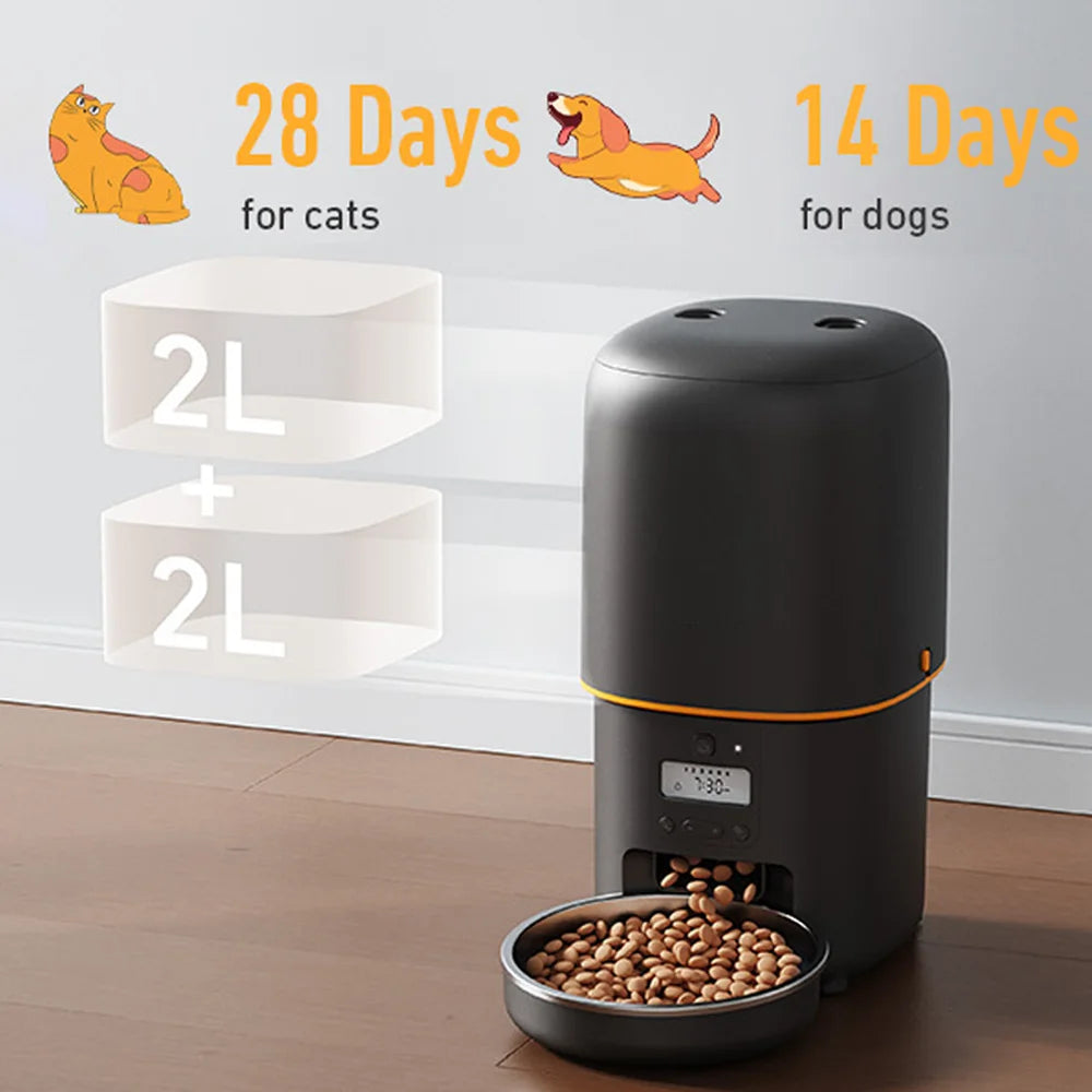 Nityers Automatic Cat Feeder with Timed Dispenser and Voice Recorder