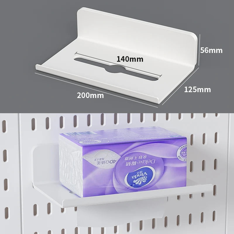 Wall Mounted Pegboard Organizer With Shelves For Desk Accessories