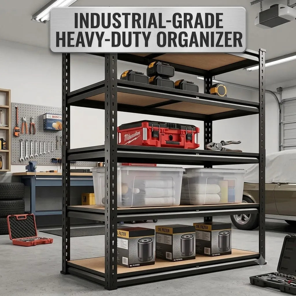 Heavy Duty Metal Storage Rack Five Tier MDF Board Unit