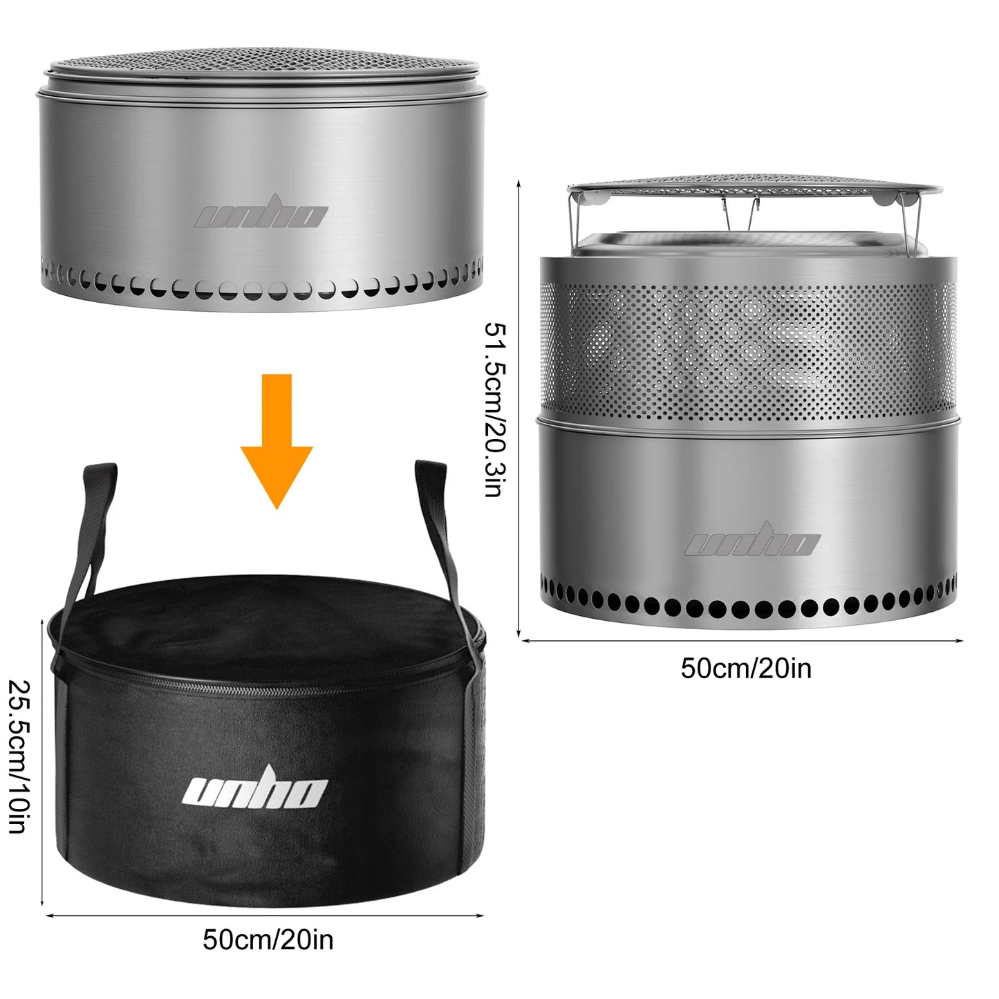 Smokeless Stainless Steel Outdoor Wood Burning Fire Pit