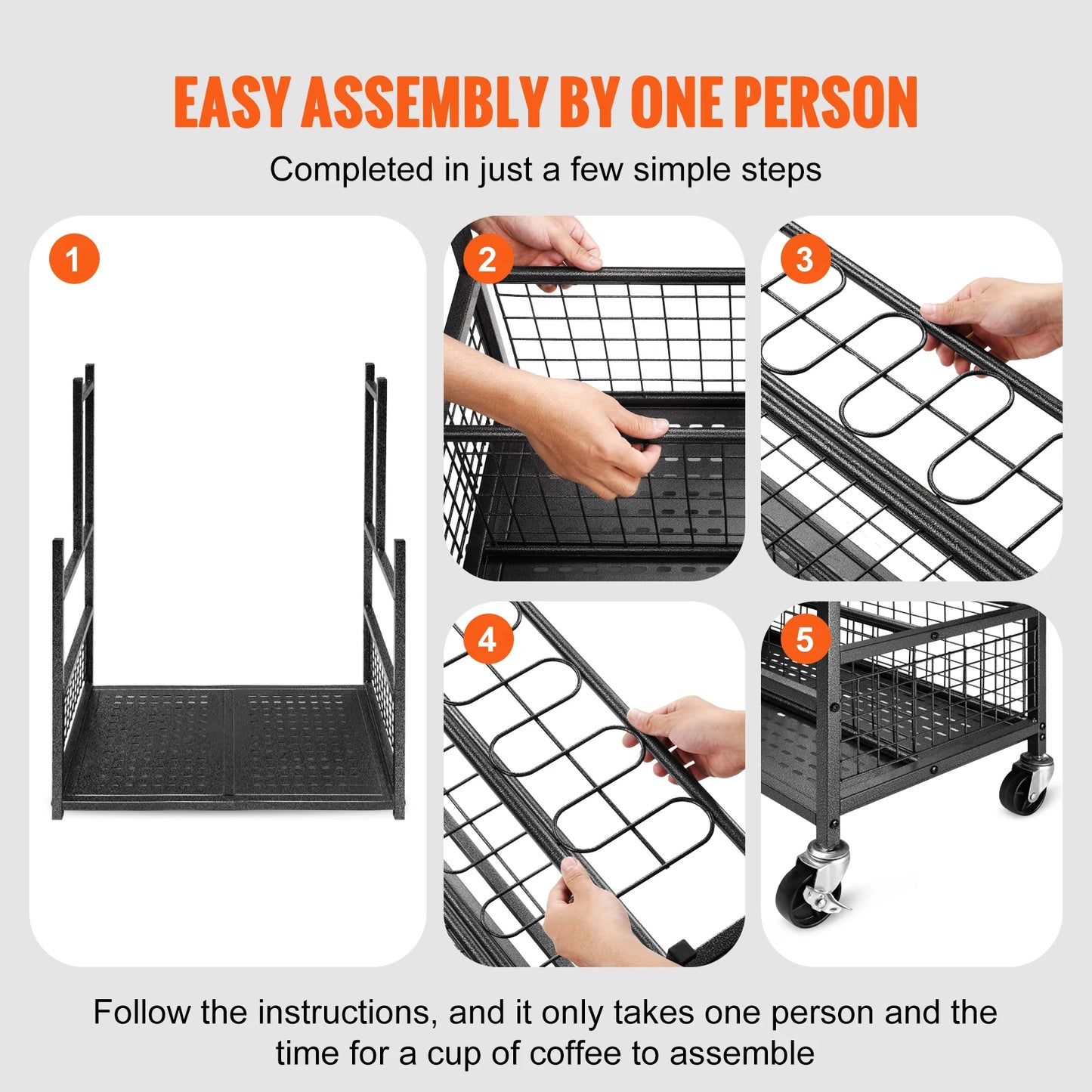 Garden Tool Organizer Rack With 16 Slots And Wheels For Garage