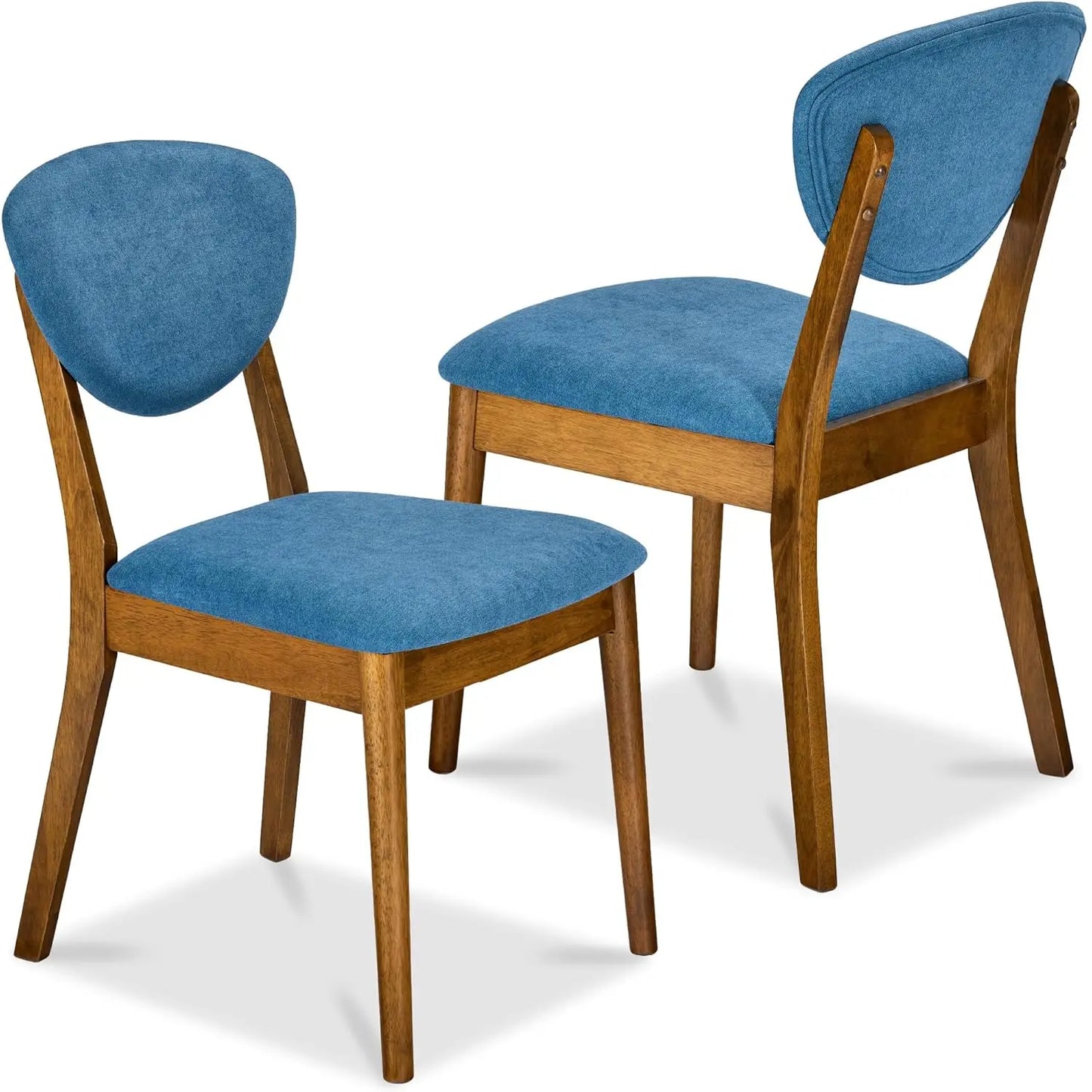 Mid Century Dining Chairs Set of 2 Upholstered Wood