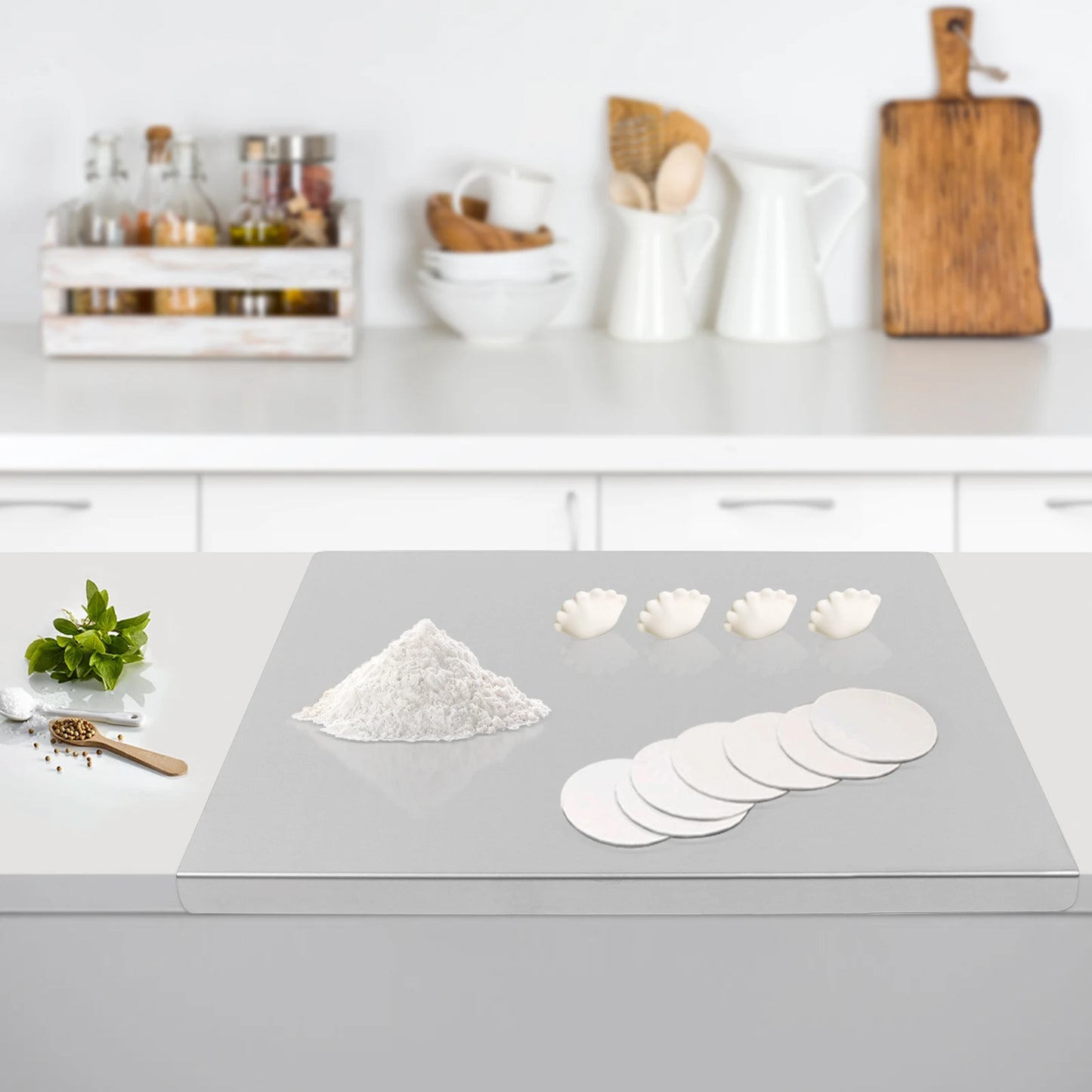 Stainless Steel Chopping Board With L Shaped Folded Edge
