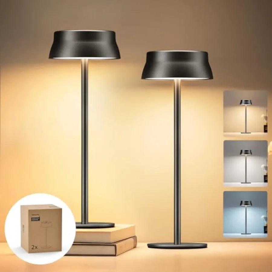 Solar Rechargeable Cordless LED Table Lamp With Touch Control