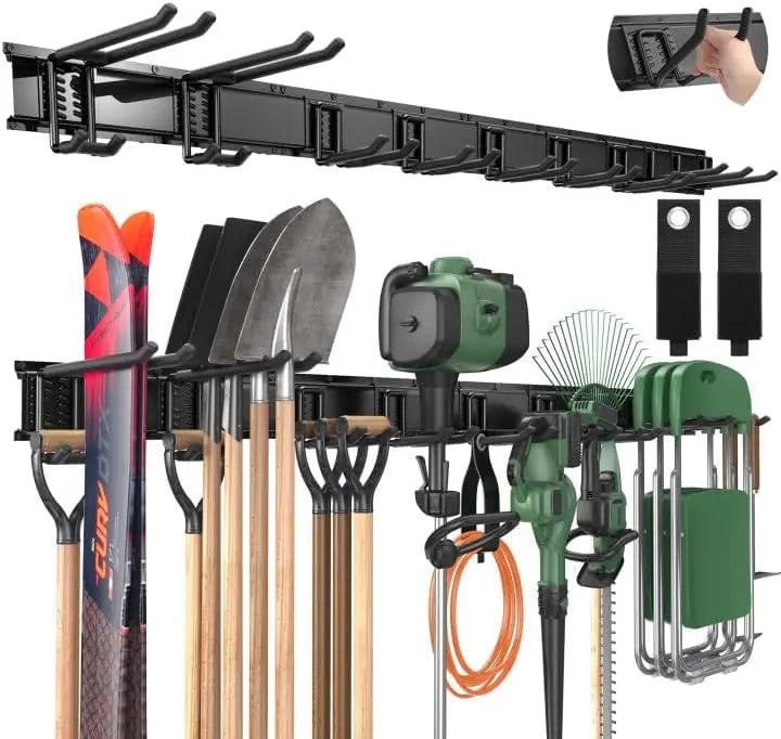 Heavy Duty Garage Tool Organizer Wall Mount Metal Storage Rack
