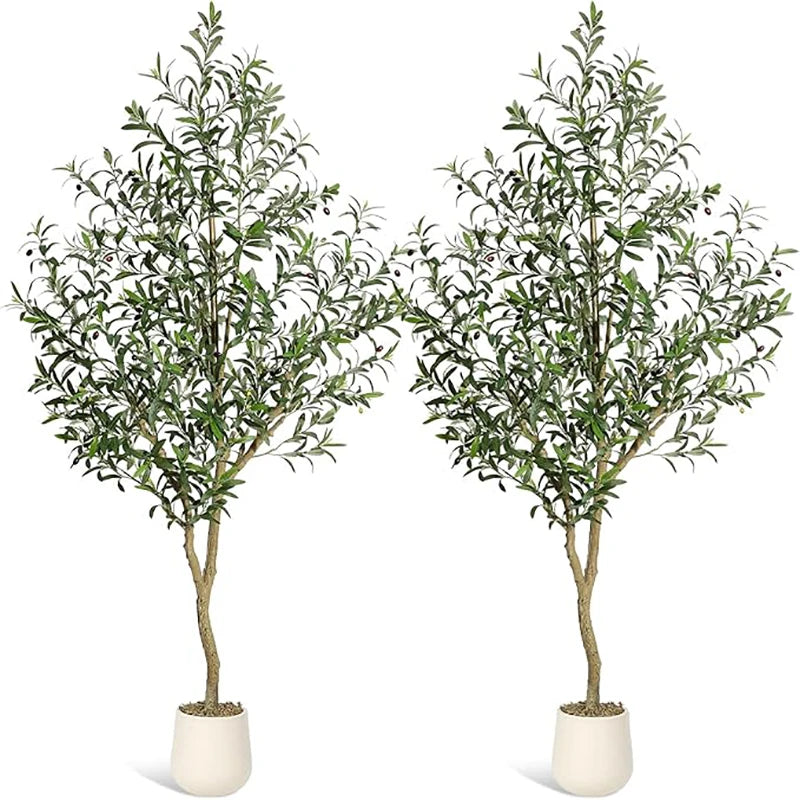 HiMISS Olive Trees Artificial Indoor Faux Silk Plant In Pot
