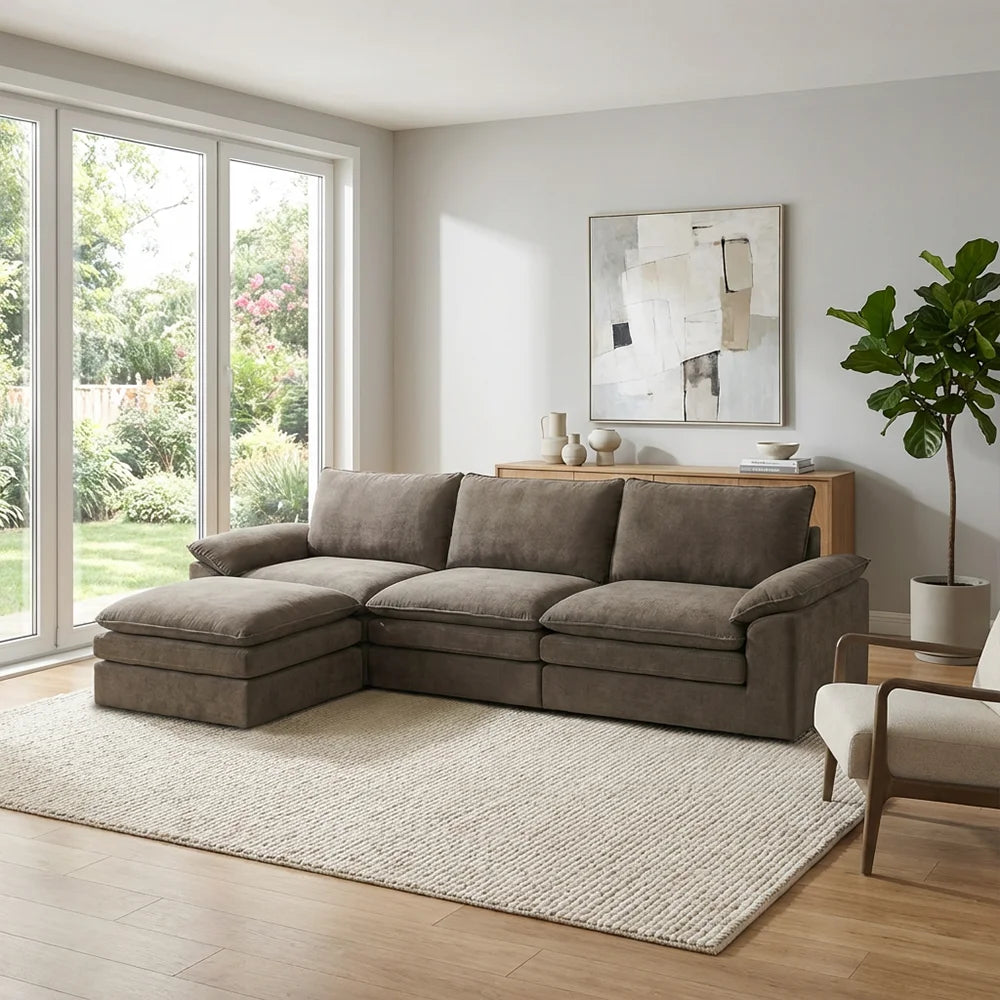 YQzyphyna Modern Cloud Modular Sofa With Memory Foam And Pillows