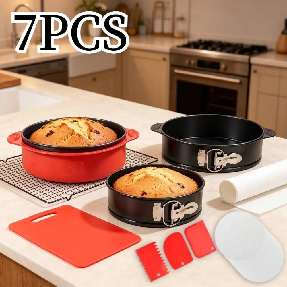 Springform Cake Pan Set 7 Pieces Nonstick Leakproof With Accessories