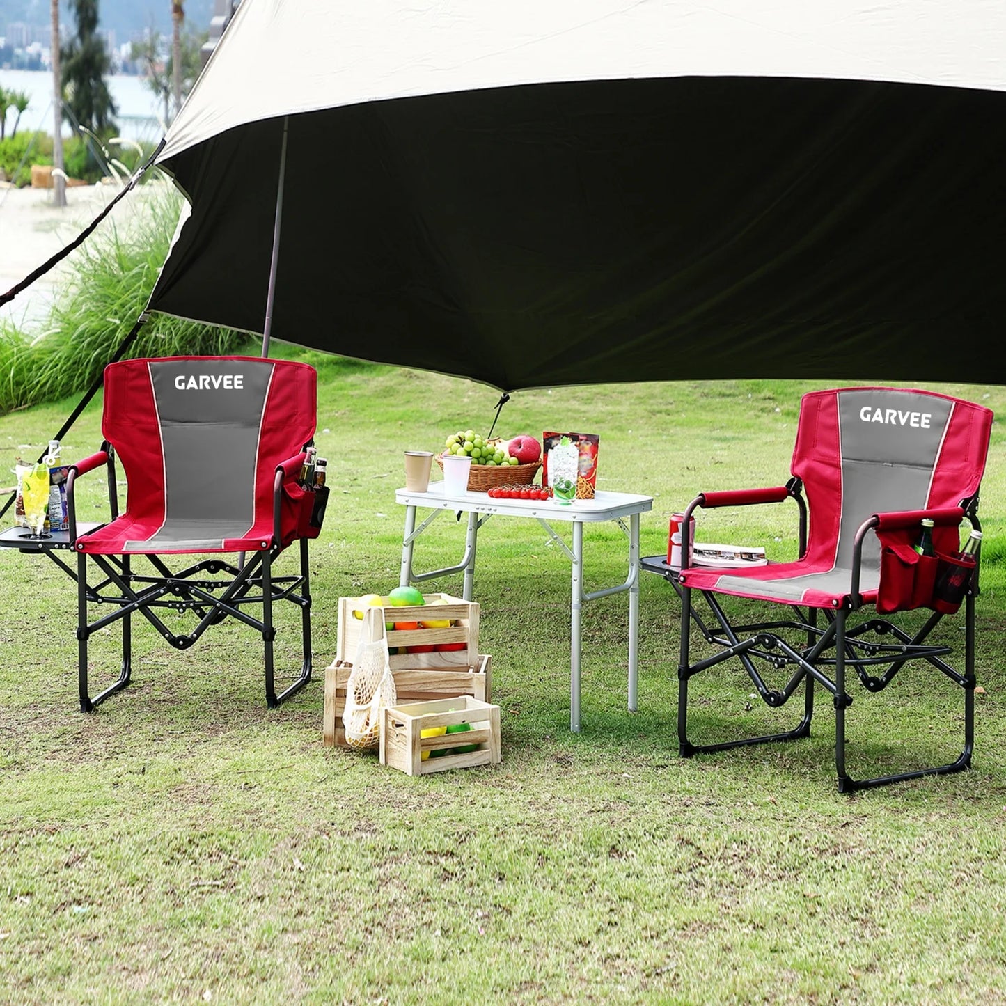 HiMISS Folding Directors Chair For Adults With Cup Holder